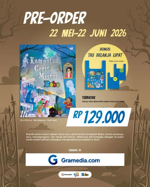 Cover Pre-Order Kumpulan Cerita Misteri Bobo (BERHADIAH TAS BELANJA)